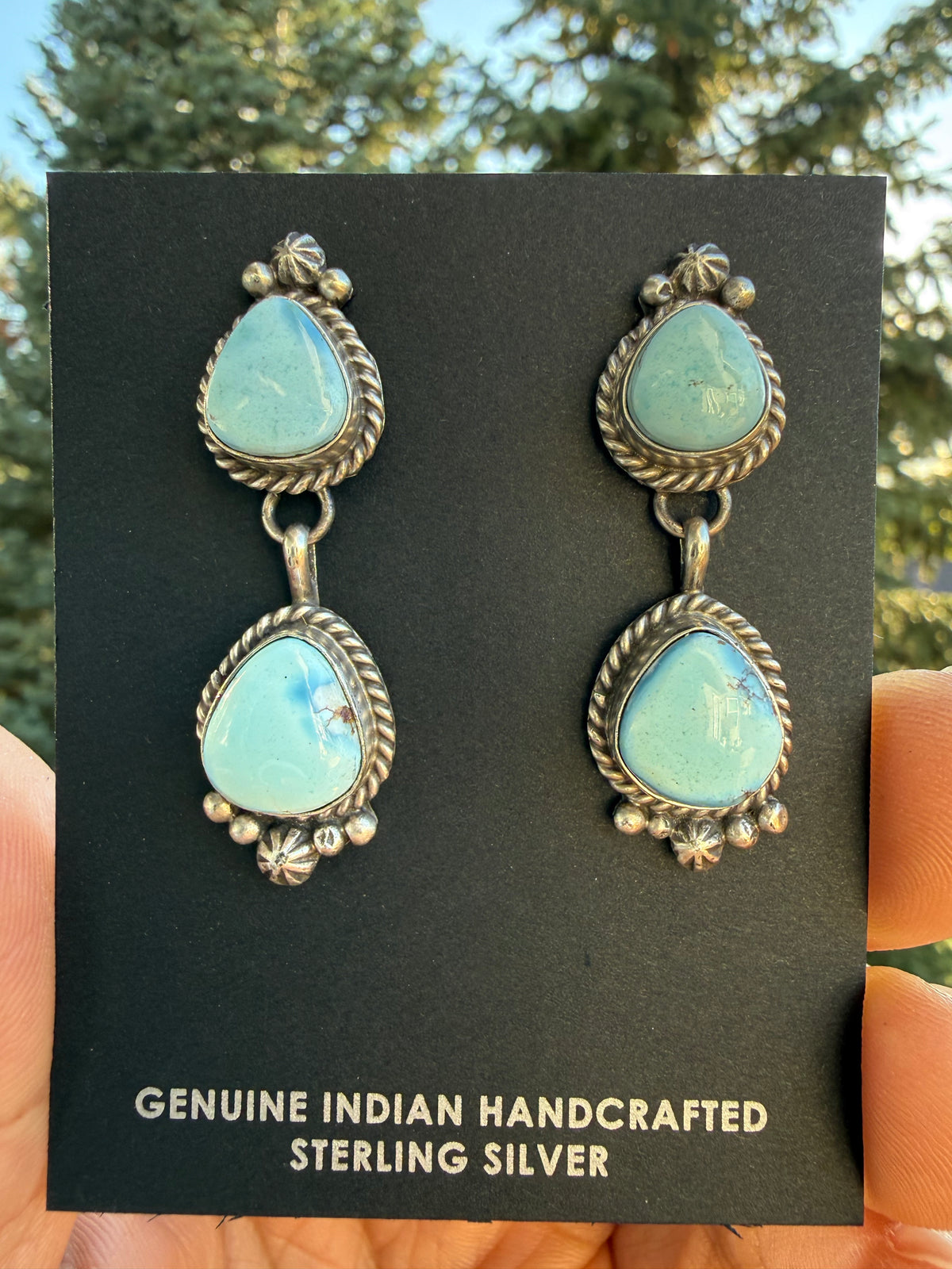 Freda Martinez Golden Hills Turquoise Post Earrings