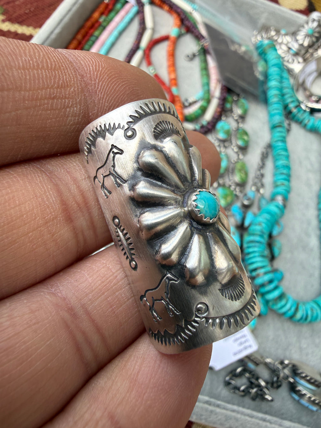 Joan Begay Navajo Turquoise Hair Ponytail Cuff
