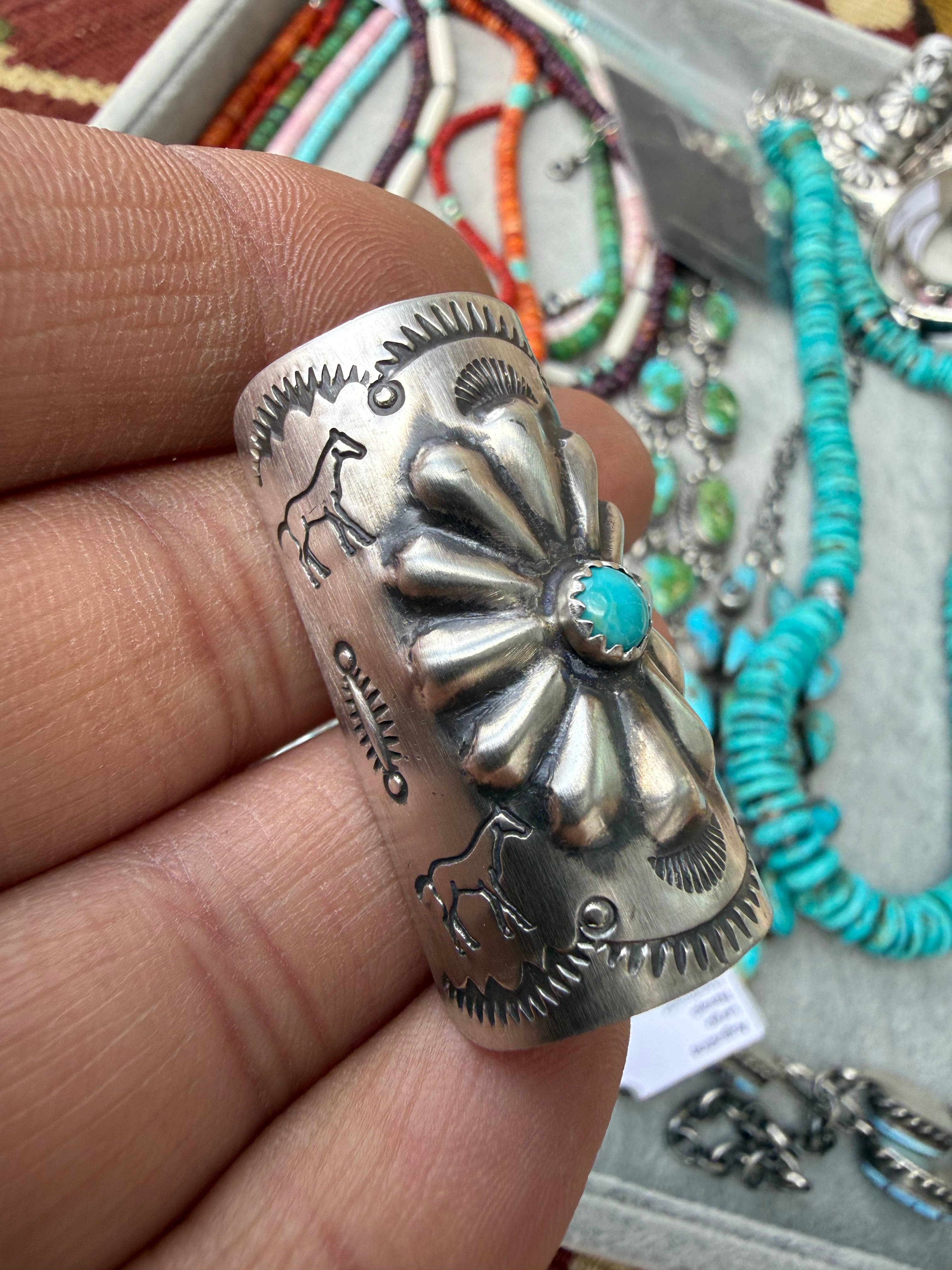 Joan Begay Navajo Turquoise Hair Ponytail Cuff