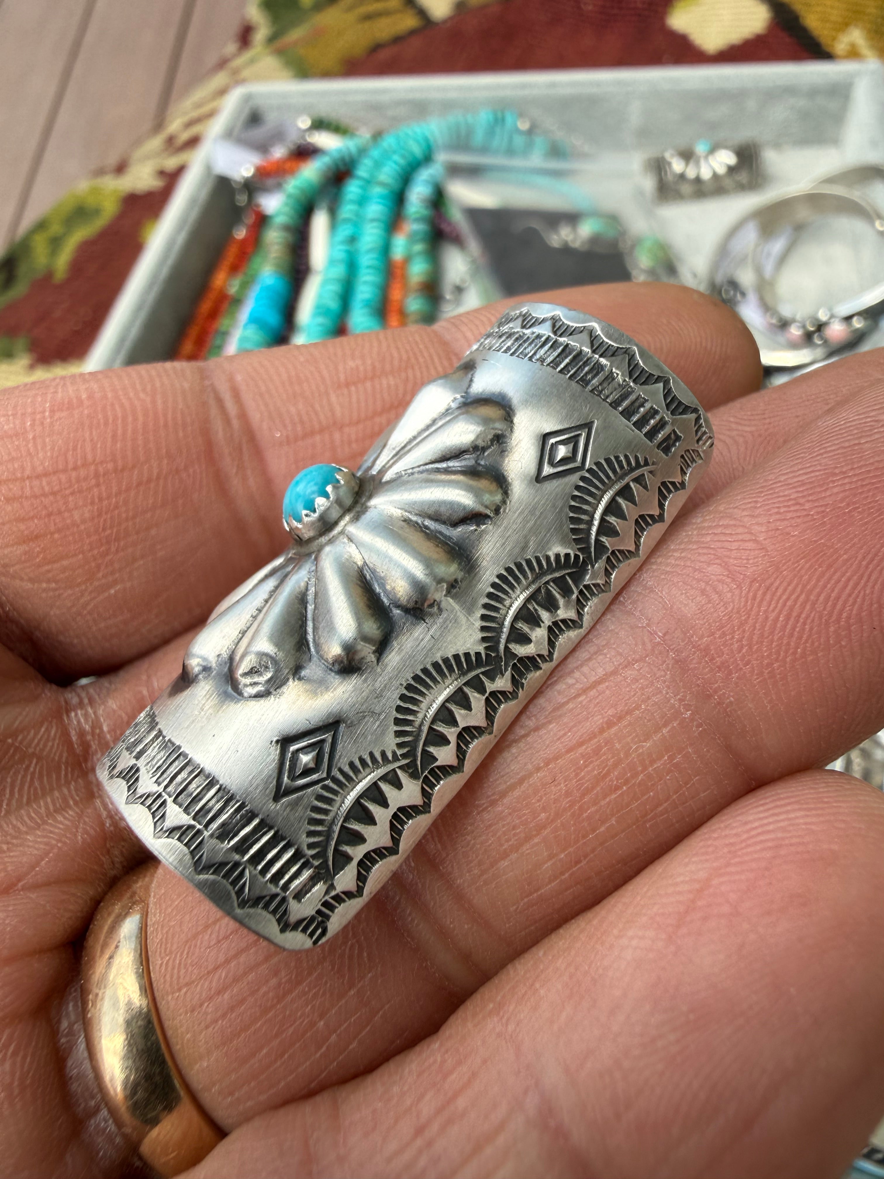 Joan Begay Navajo Turquoise Hair Ponytail Cuff