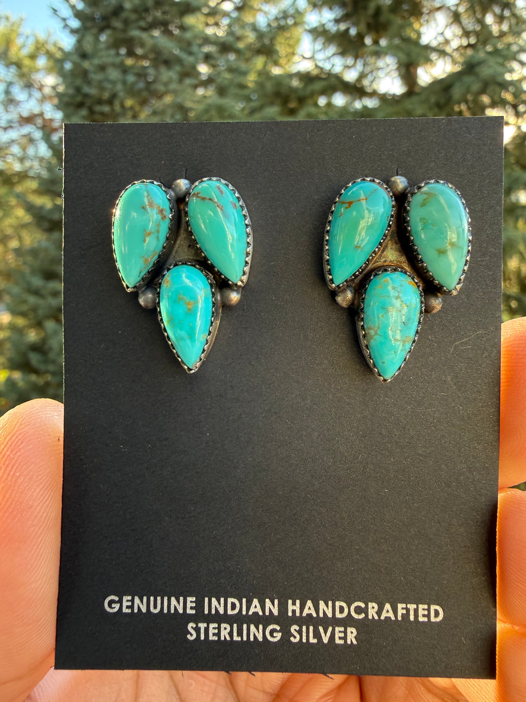Debra Smith Kingman Turquoise Cluster Post Earrings
