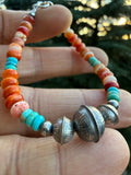 Kimberly Tom Spiny Oyster Navajo Pearl Bracelet SZ 6.5