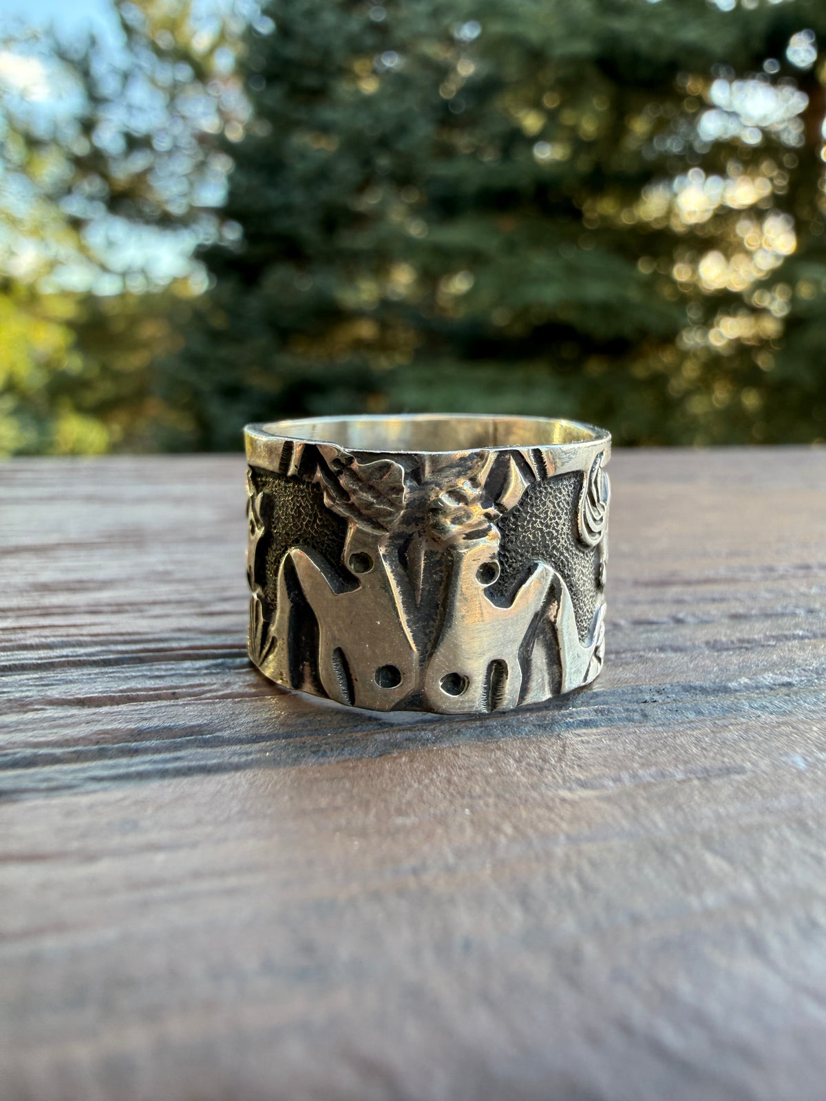Loyd Becenti Handmade Navajo Horse Ring SZ 9