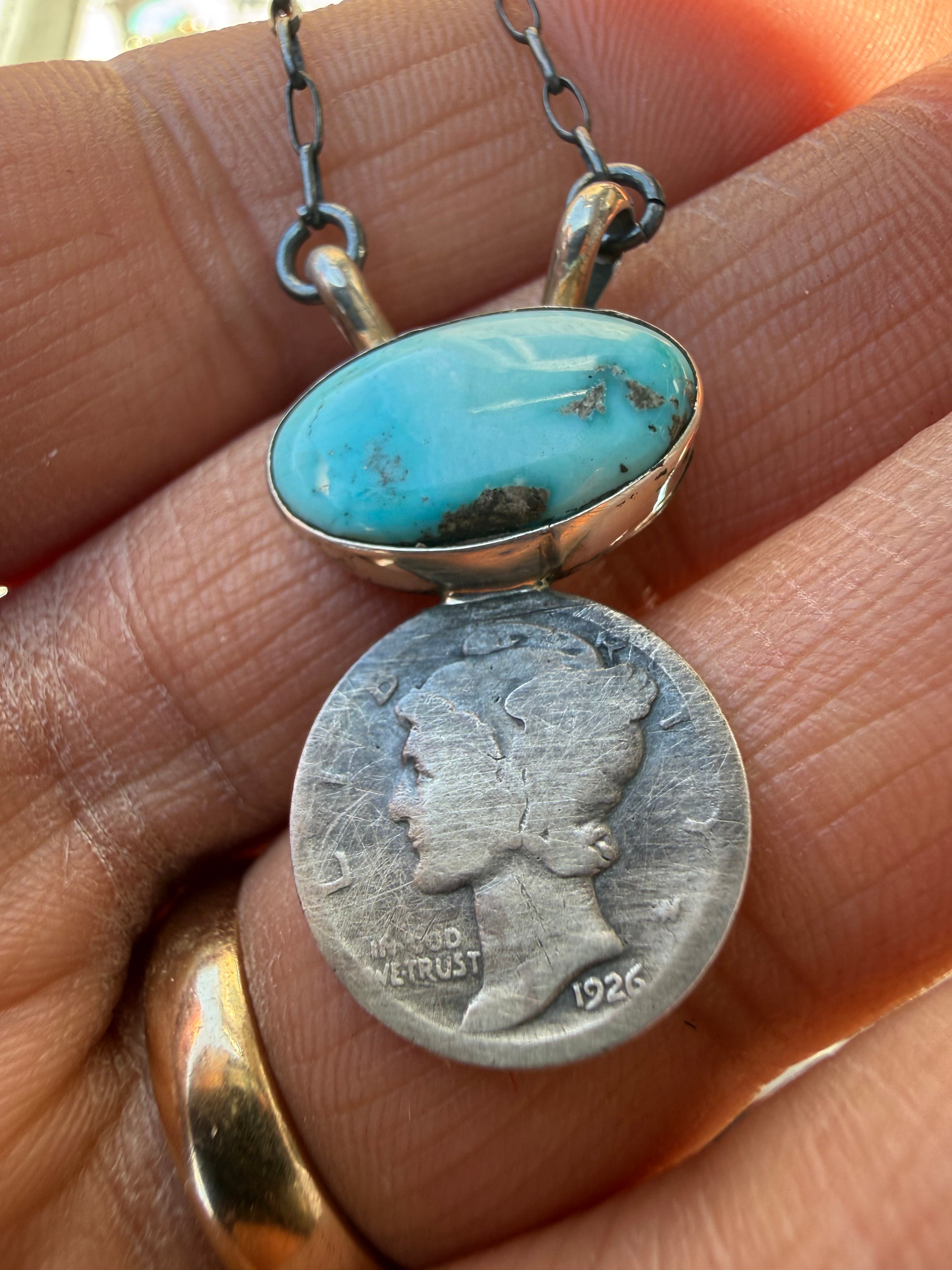 Keith Henry Navajo Carico Lake Turquoise Necklace 18”