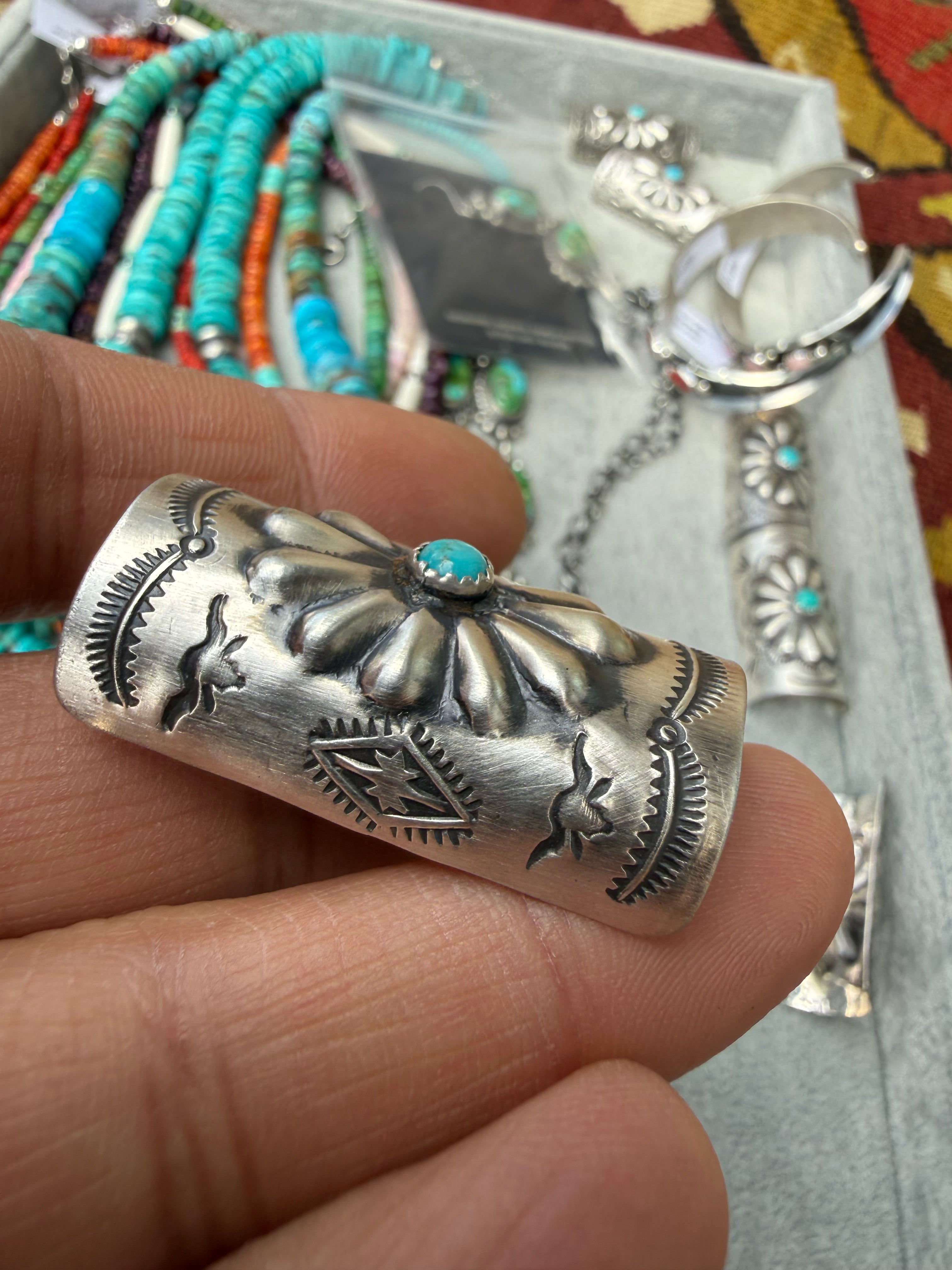 Joan Begay Navajo Turquoise Hair Ponytail Cuff