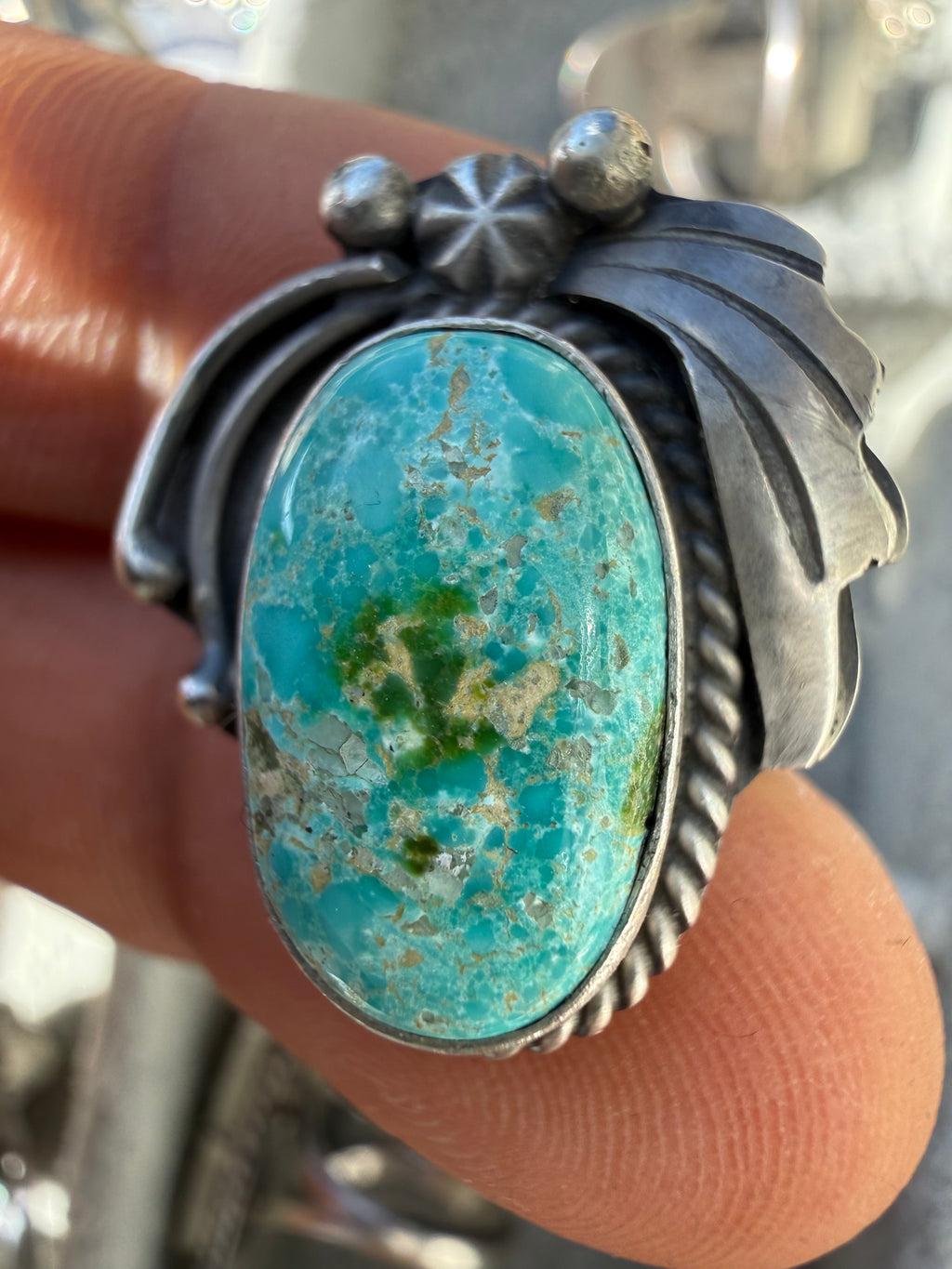 Ronnie Martinez Navajo Sonoran Gold Turquoise Ring Size 8