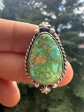 Johnny Dixon Navajo Sonoran Gold Turquoise Ring Size Adjustable