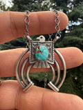 Jimmy Yazzie Sonoran Gold Turquoise Thunderbird Naja Necklace 18 inch