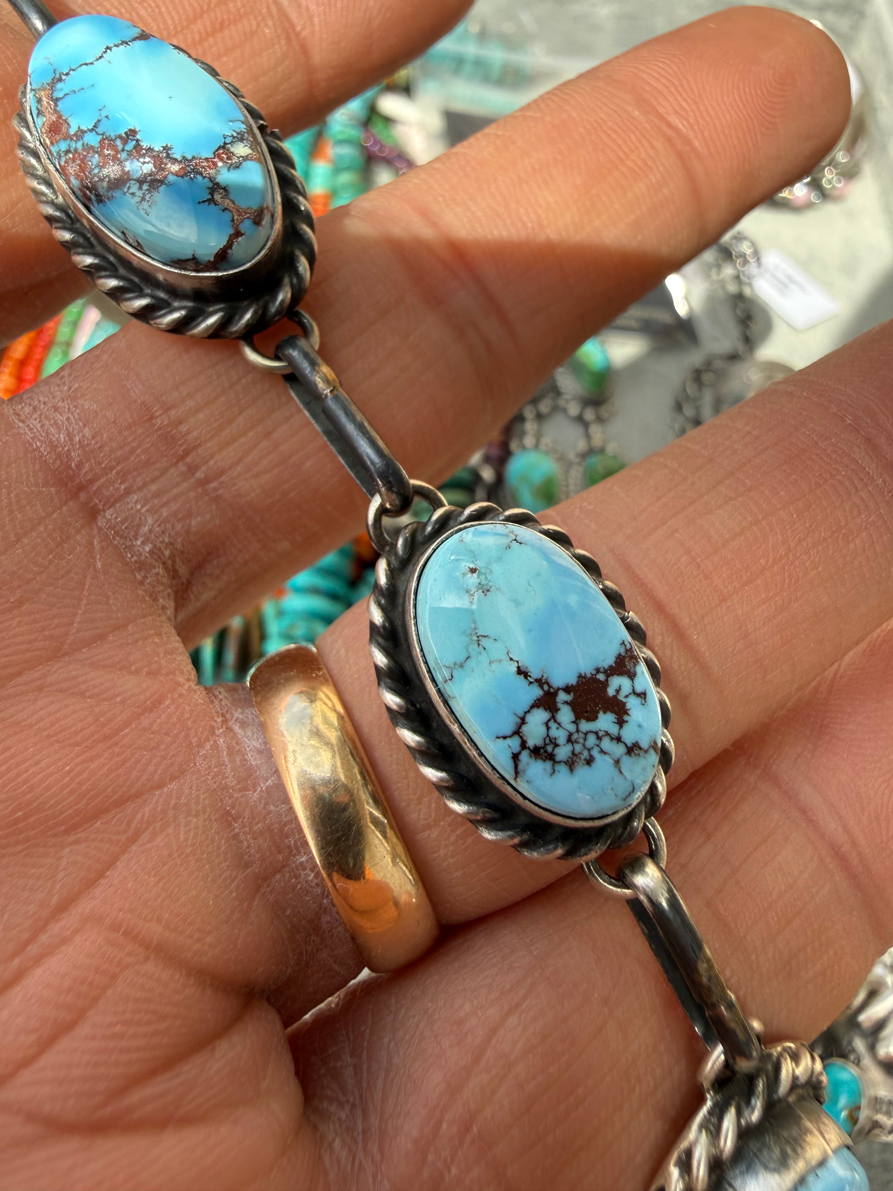 Augustine Largo Navajo Golden Hills Turquoise Choker Necklace 16”