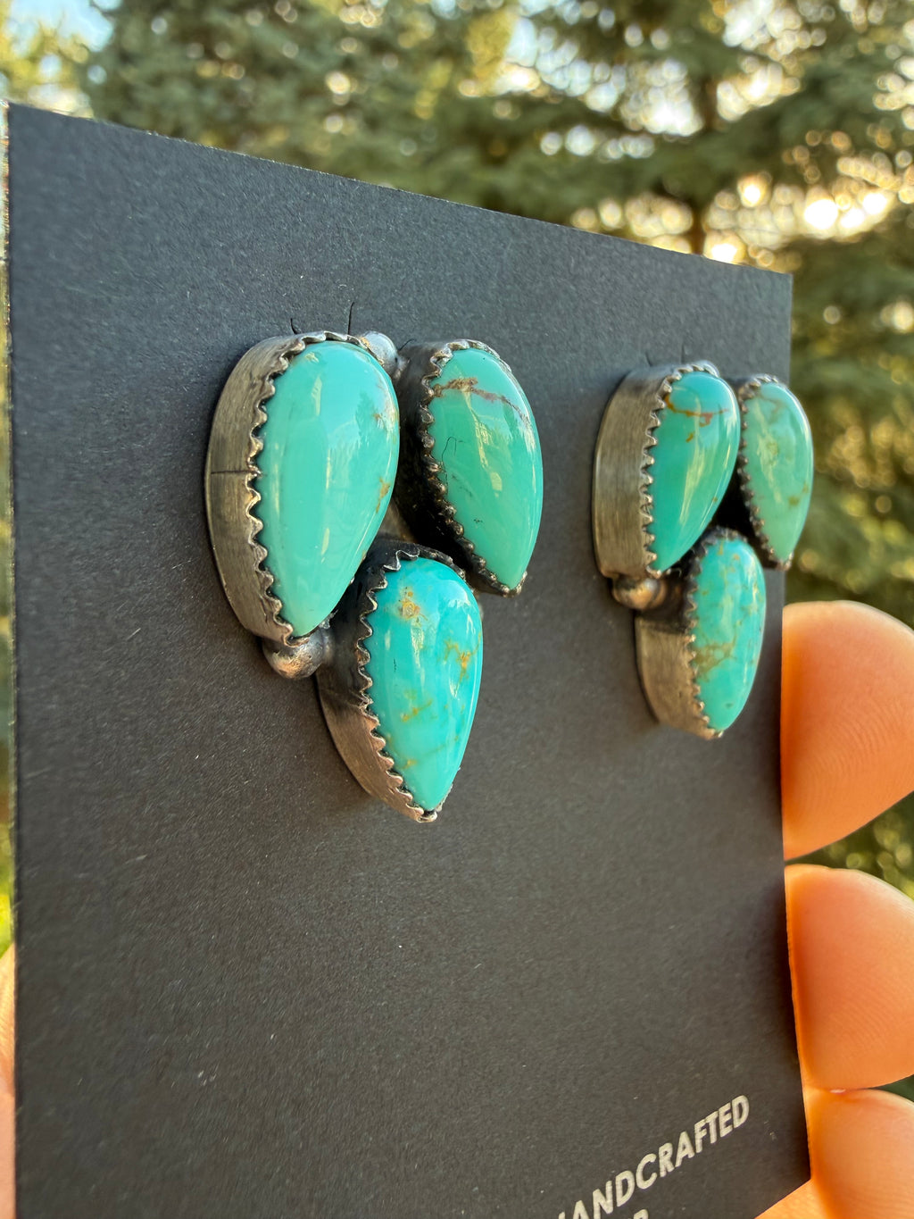 Debra Smith Kingman Turquoise Cluster Post Earrings