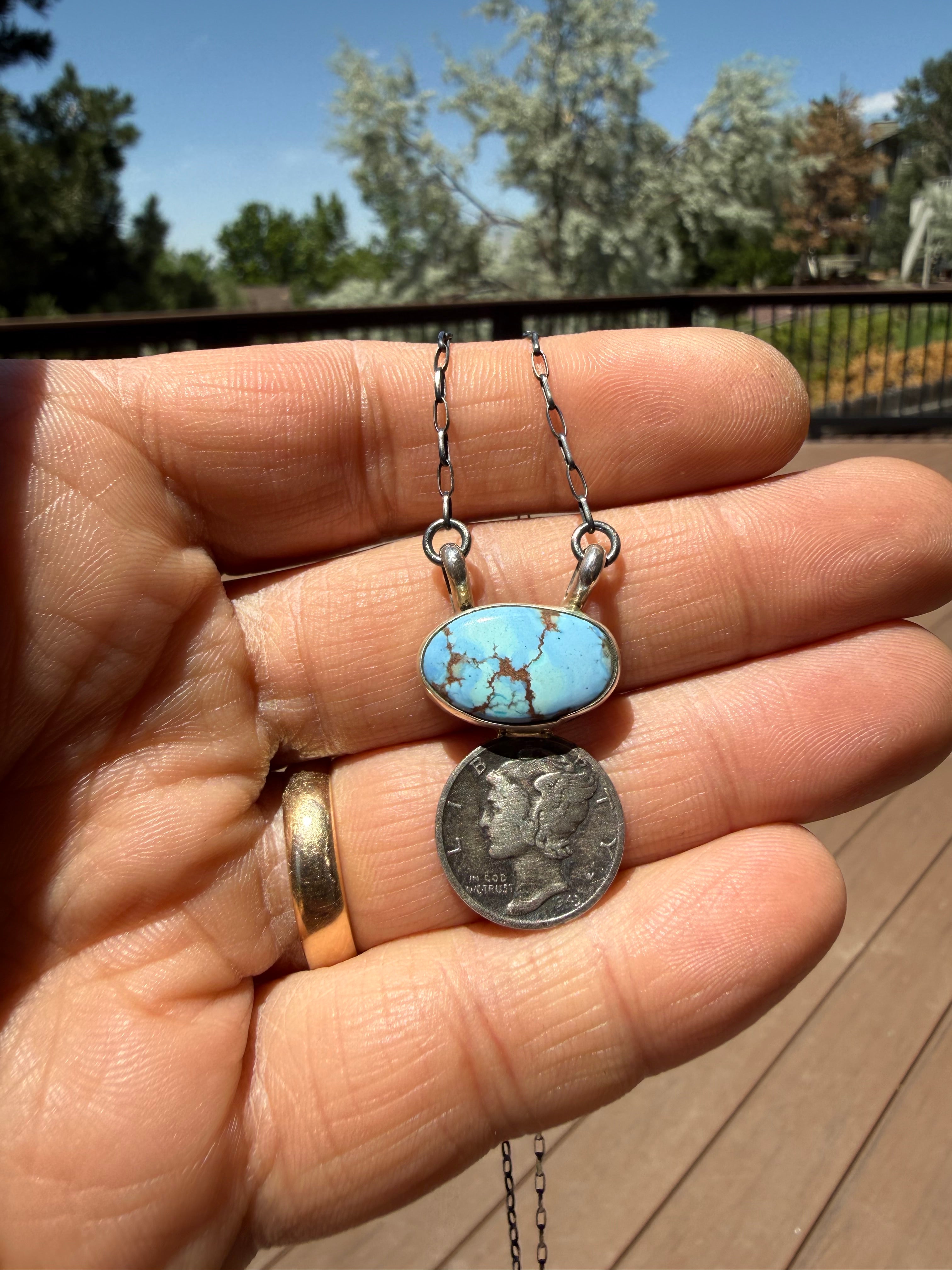 Keith Henry Navajo Golden Hills Turquoise Necklace 18”