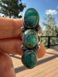 Anissa Martinez Navajo Sonoran Gold Turquoise Ring Size 7