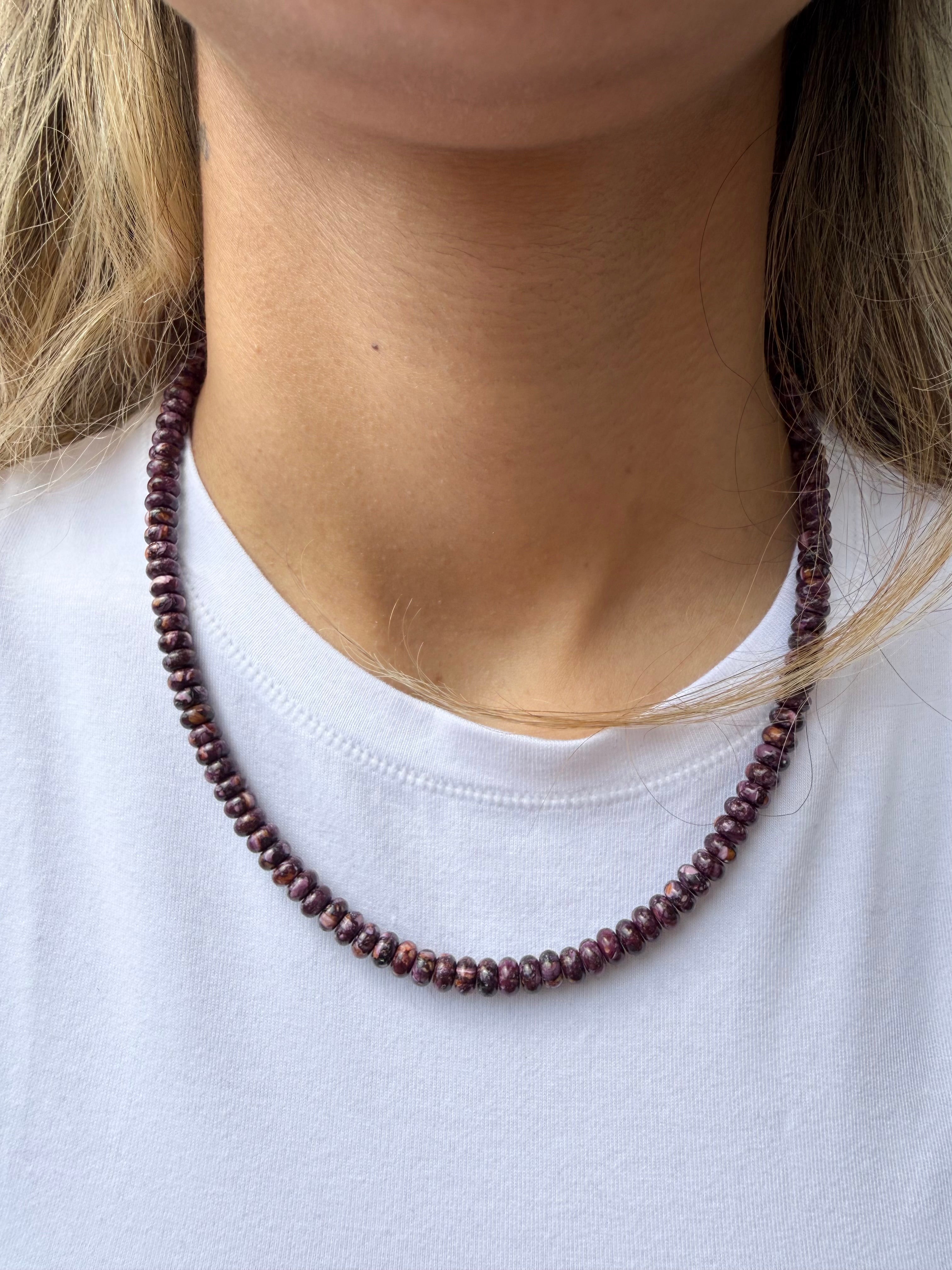 Tiffany Garcia Navajo Purple Spiny Oyster Necklace 18”
