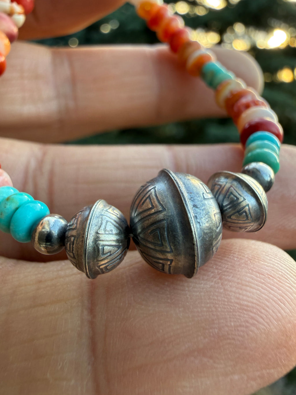 Kimberly Tom Spiny Oyster Navajo Pearl Bracelet SZ 6.5