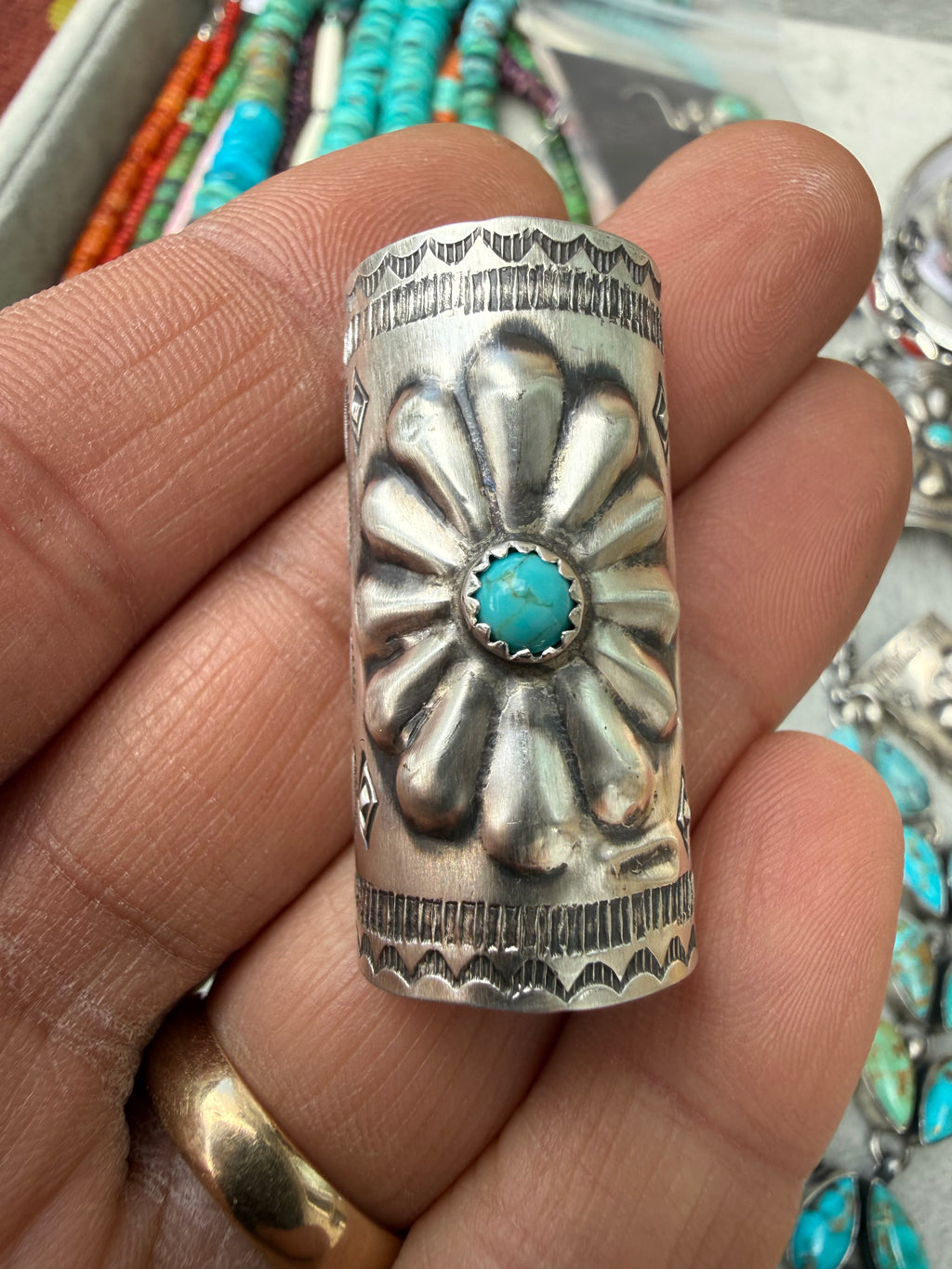 Joan Begay Navajo Turquoise Hair Ponytail Cuff