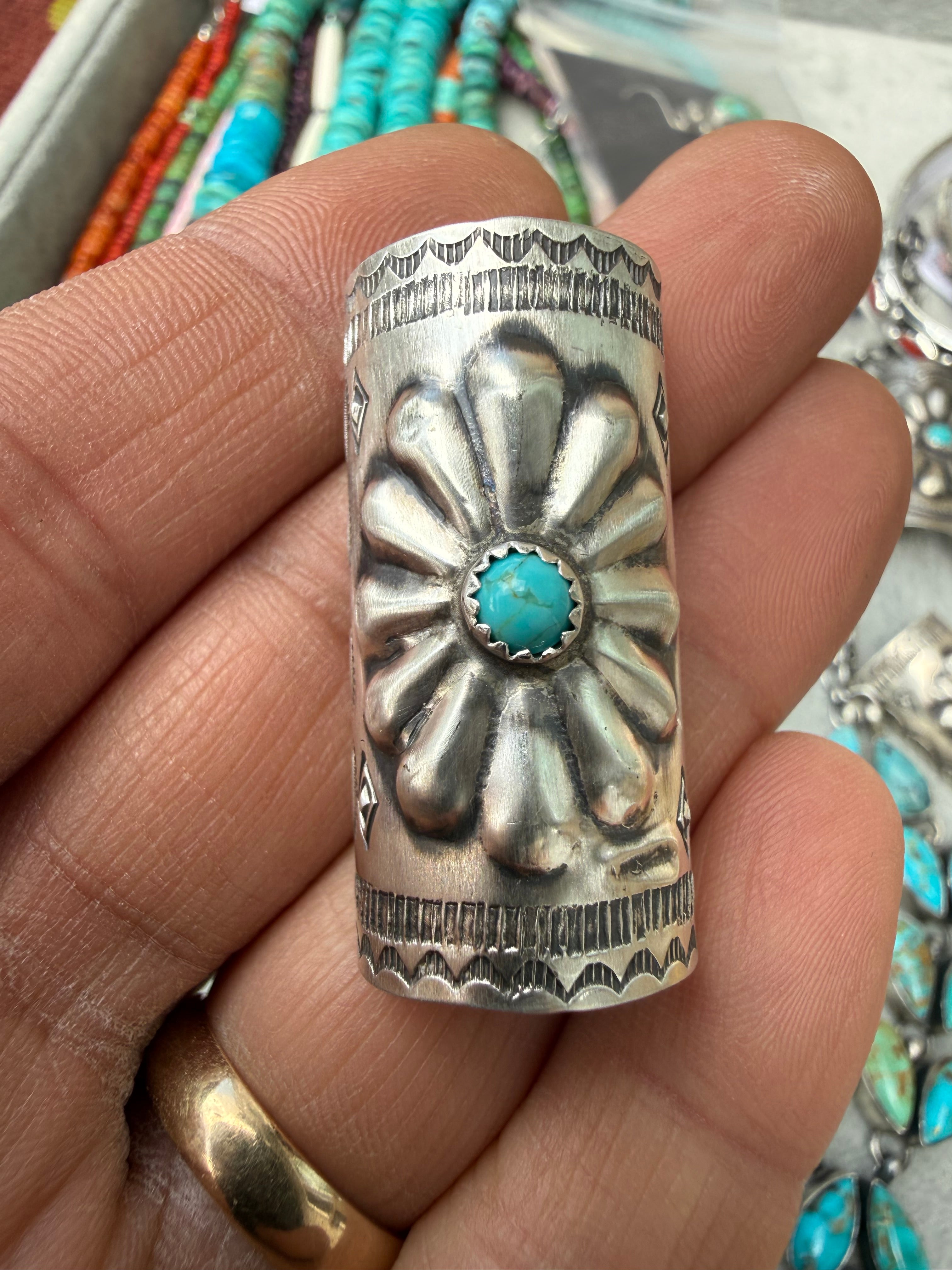 Joan Begay Navajo Turquoise Hair Ponytail Cuff