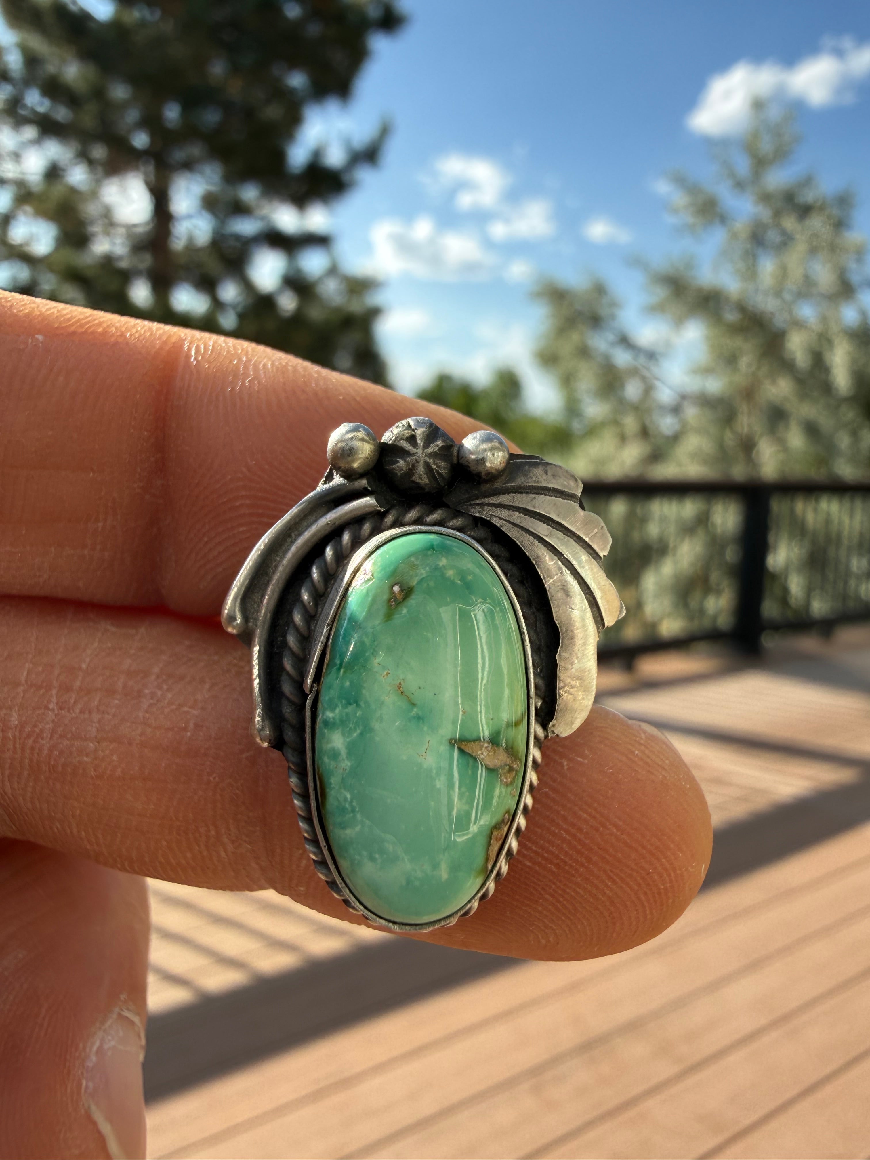 Ronnie Martinez Navajo Sonoran Turquoise Ring Size 8.5