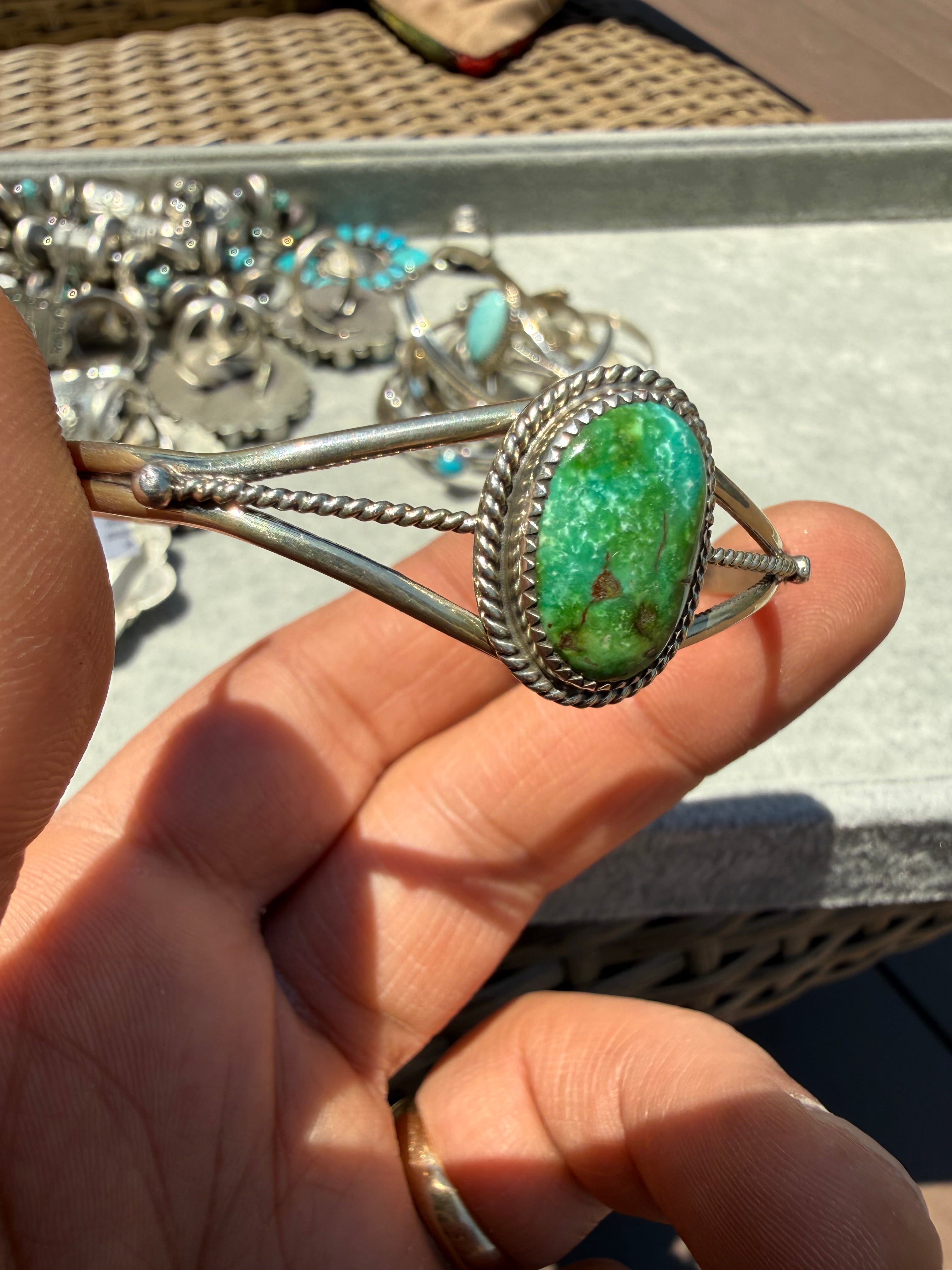Keith Henry Navajo Sonoran Gold Turquoise Cuff Bracelet SZ 6.5