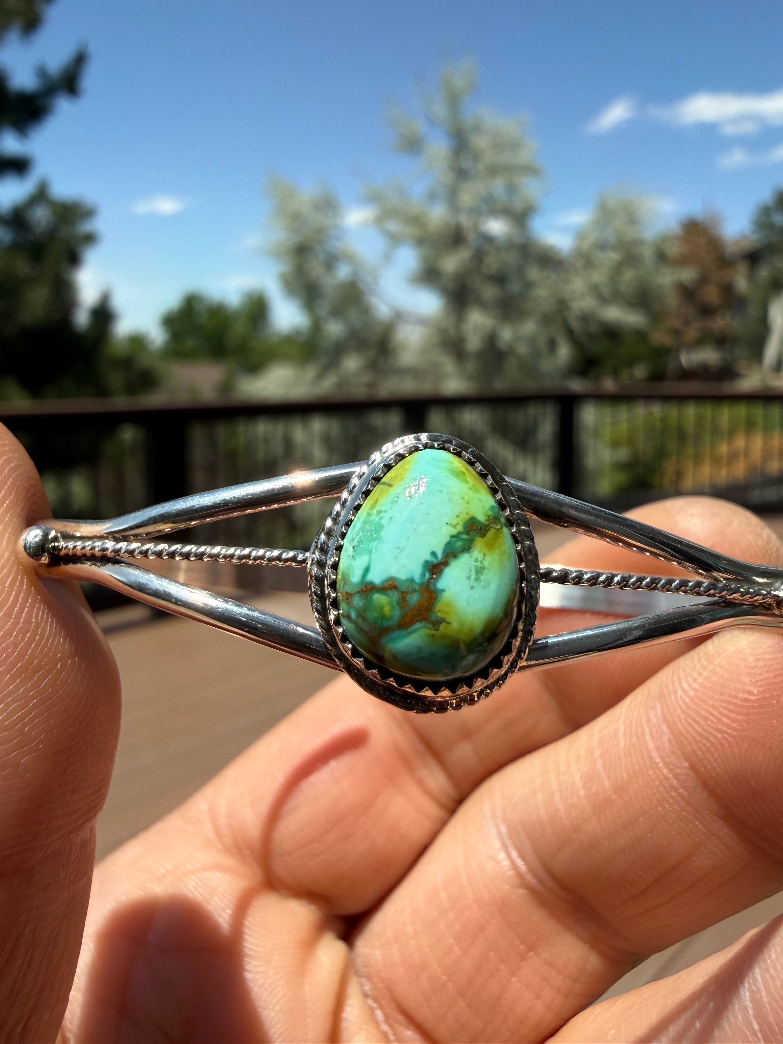 Keith Henry Navajo Sonoran Gold Turquoise Cuff SZ 6.5