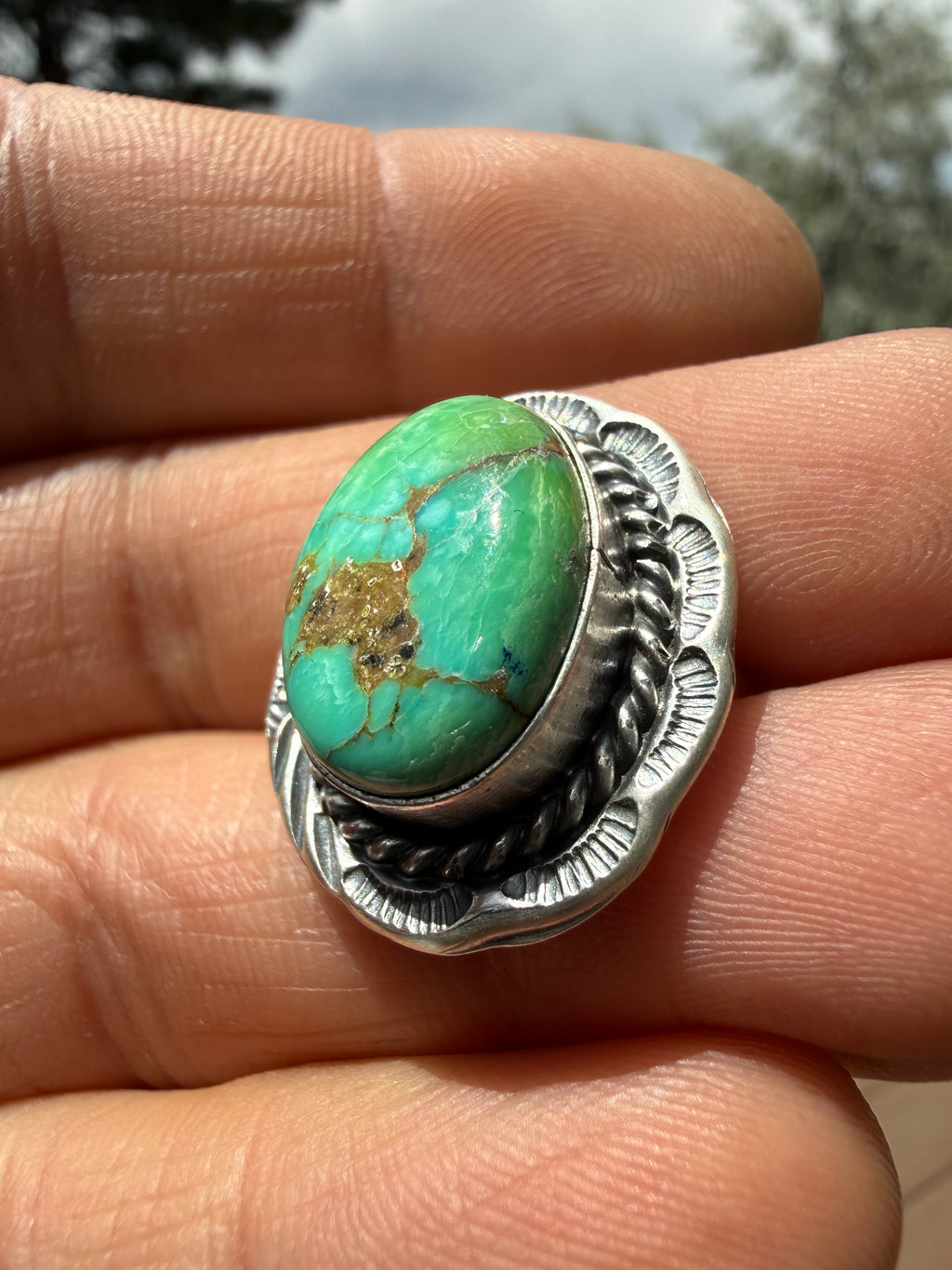 Freda Martinez Navajo Kingman Turquoise Ring SZ 6.5