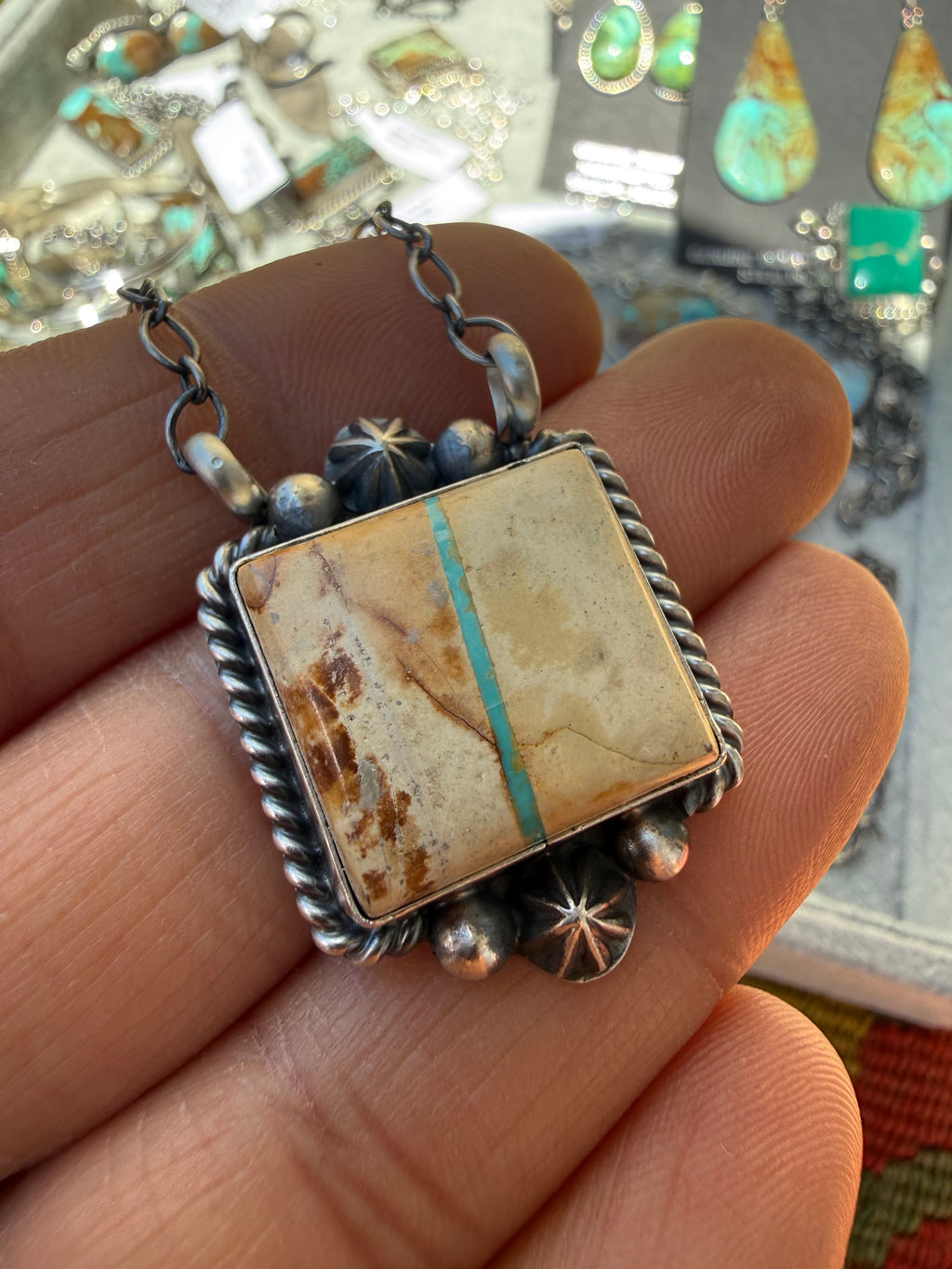 Myron Begay Navajo Royston Ribbon Turquoise Necklace 18”