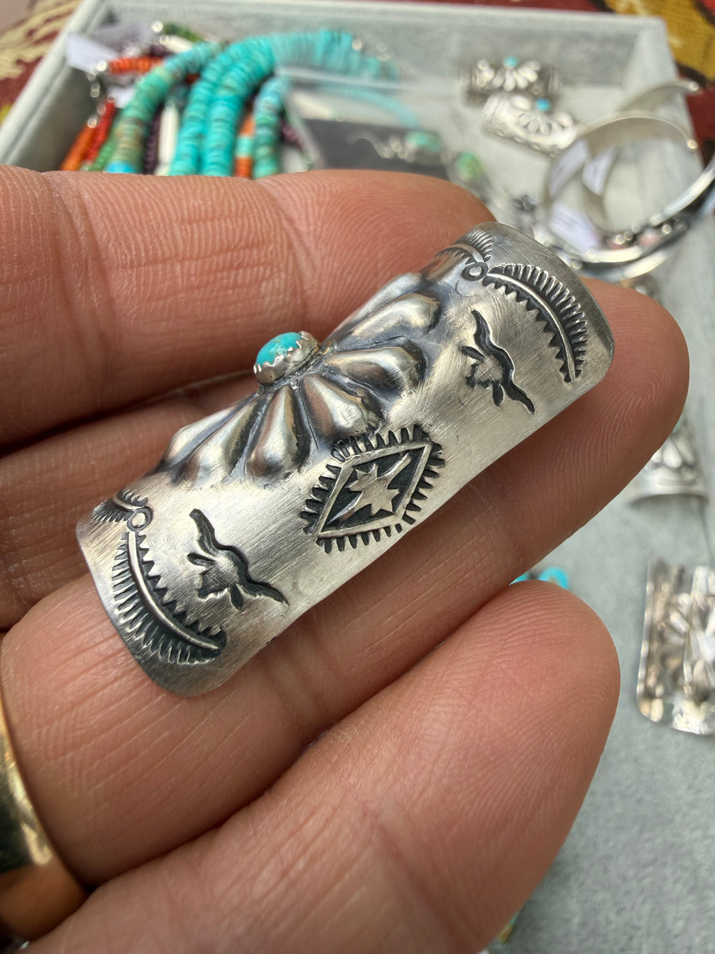 Joan Begay Navajo Turquoise Hair Ponytail Cuff