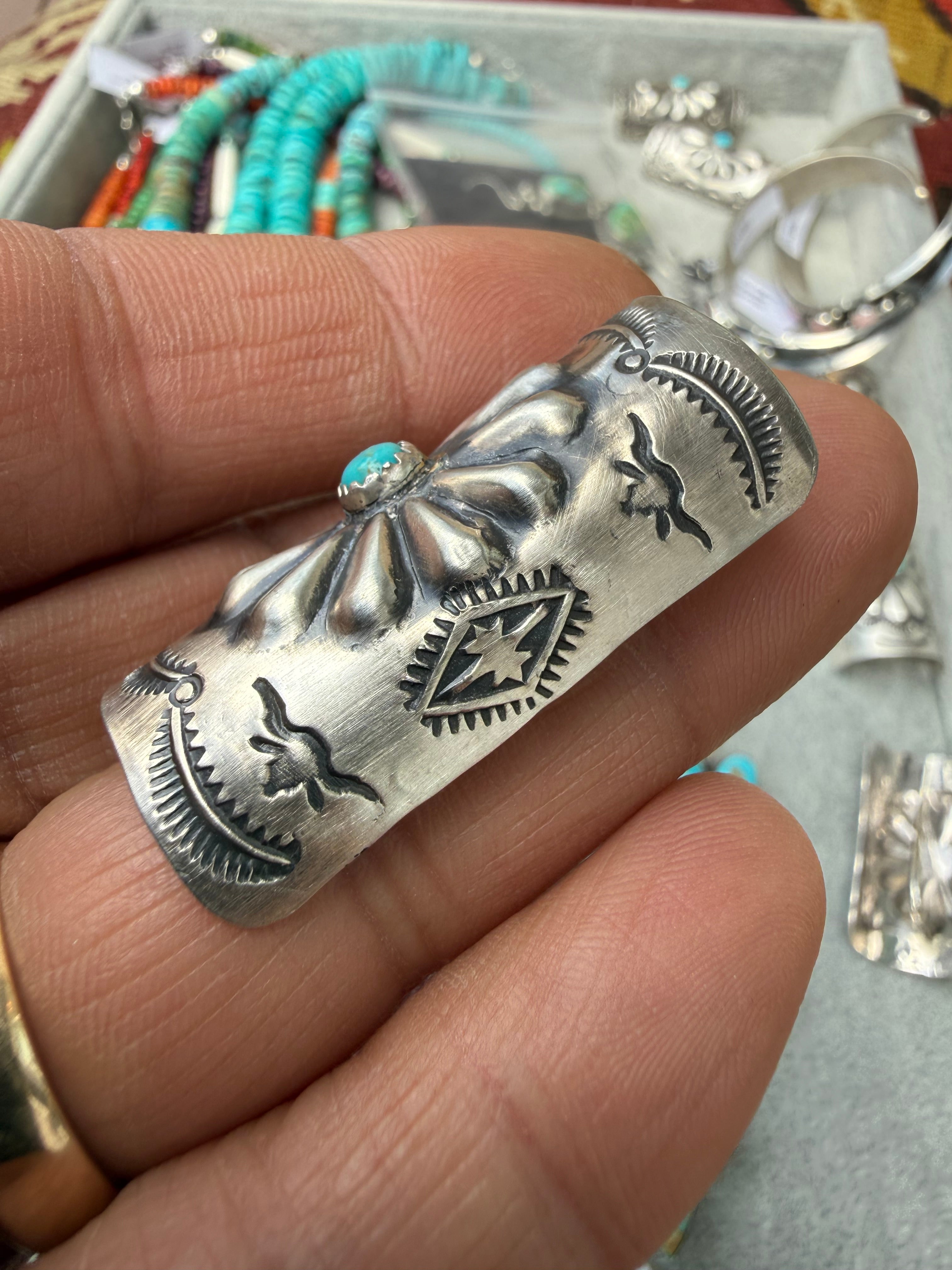 Joan Begay Navajo Turquoise Hair Ponytail Cuff
