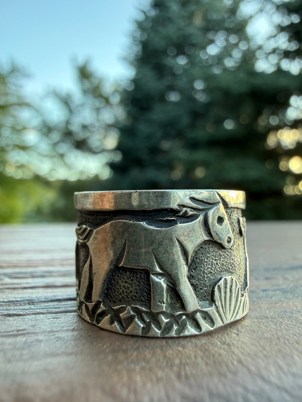 Loyd Becenti Handmade Navajo Horse Ring SZ 8