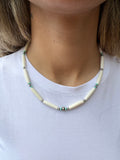 Kimberly Tom Navajo Natural Bone & Turquoise Necklace 17.5”
