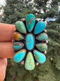 Annie Spencer Royston Turquoise Cluster Ring Size Adjustable
