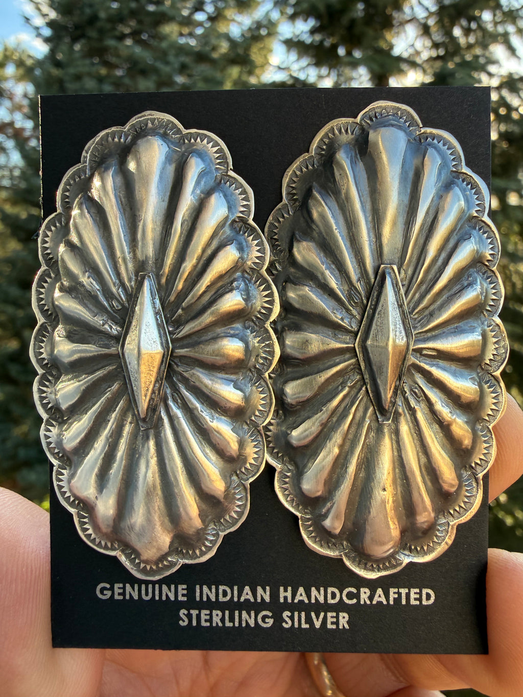 Rita Lee Handmade Navajo Post Concho Earrings