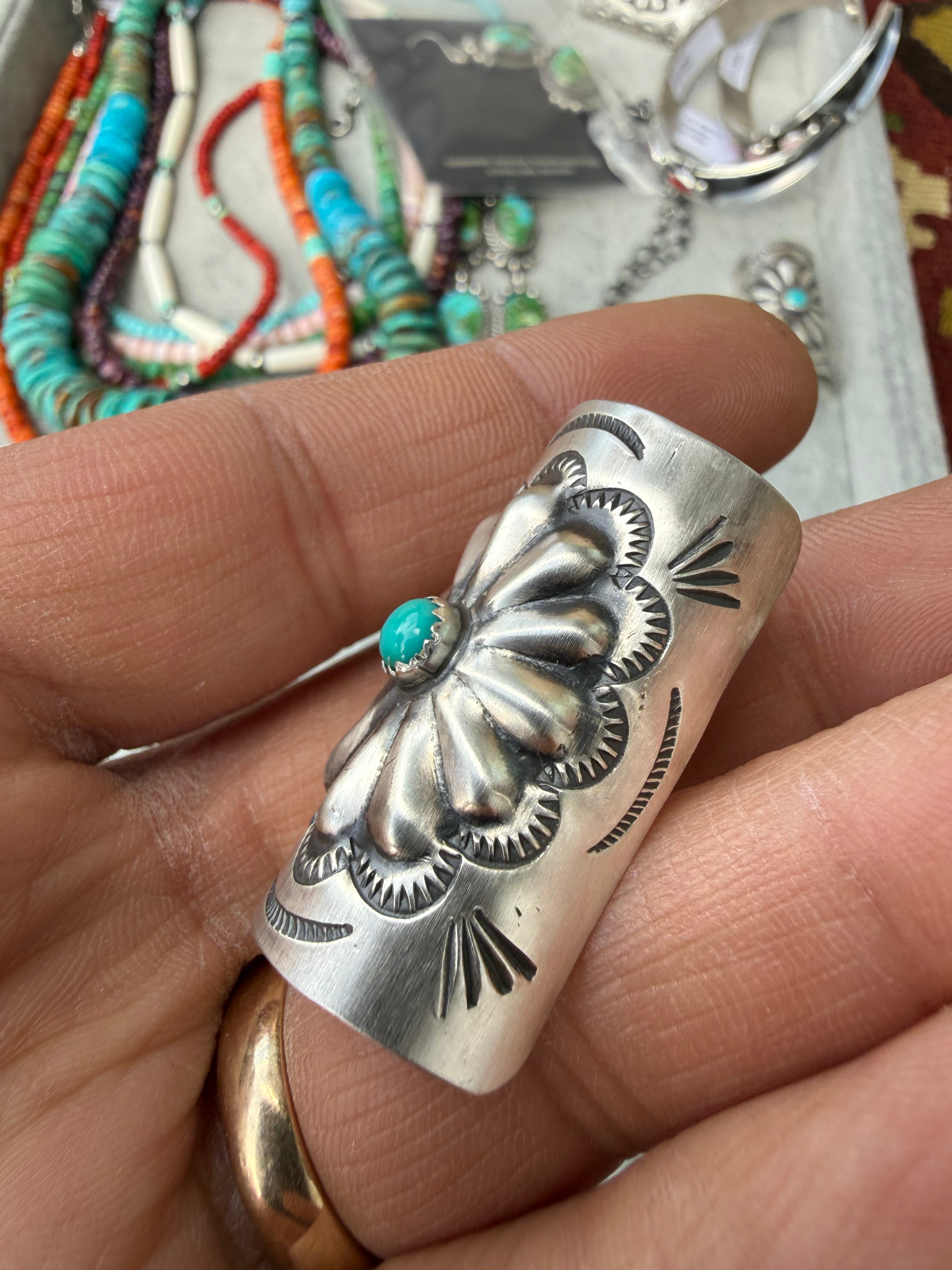 Joan Begay Navajo Turquoise Hair Ponytail Cuff