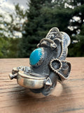 Tim Yazzie Sonoran Mountain Turquoise Saddle Ring Size Adjustable
