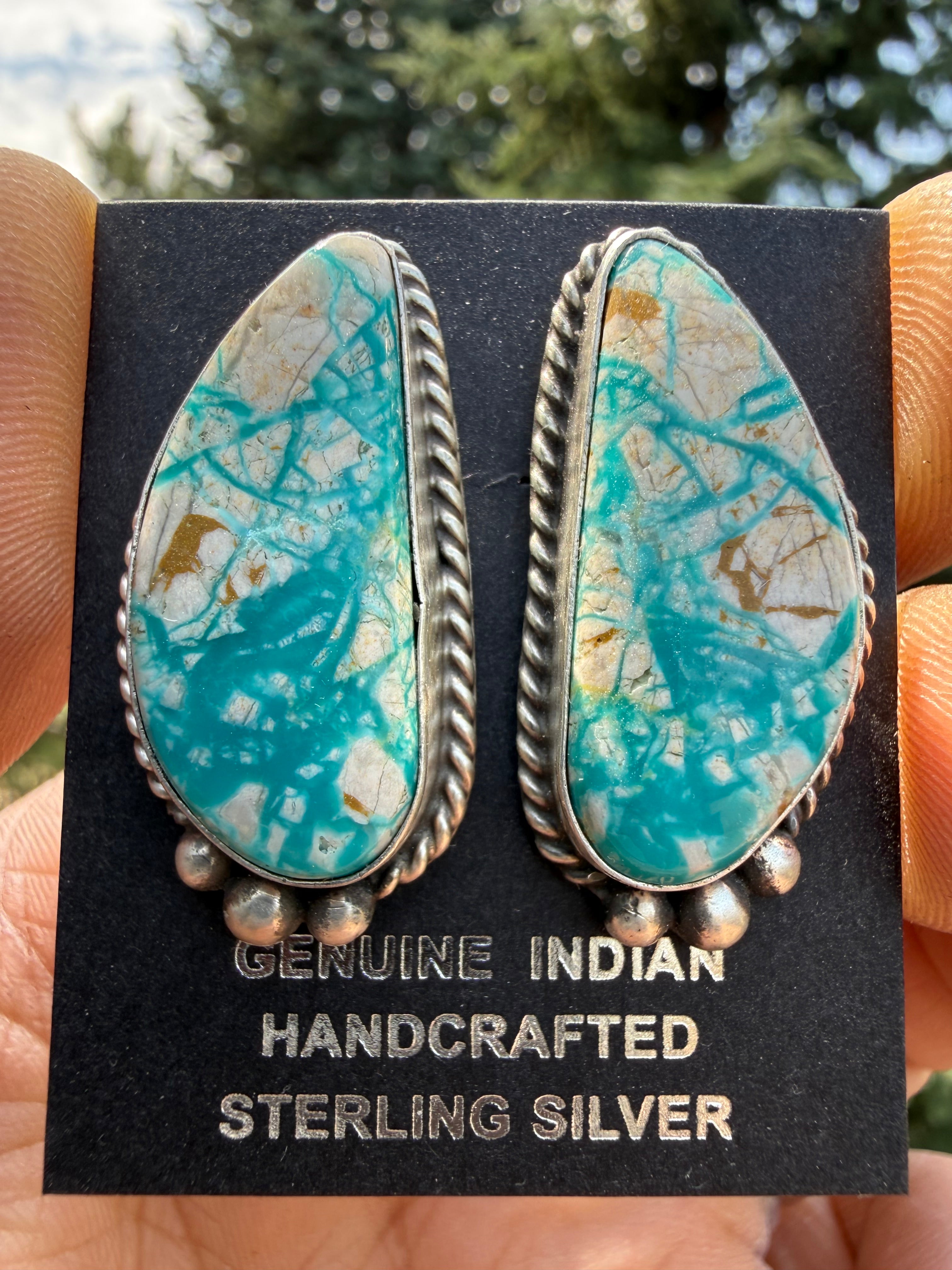 Johnny Dixon Royston Turquoise Post Earrings