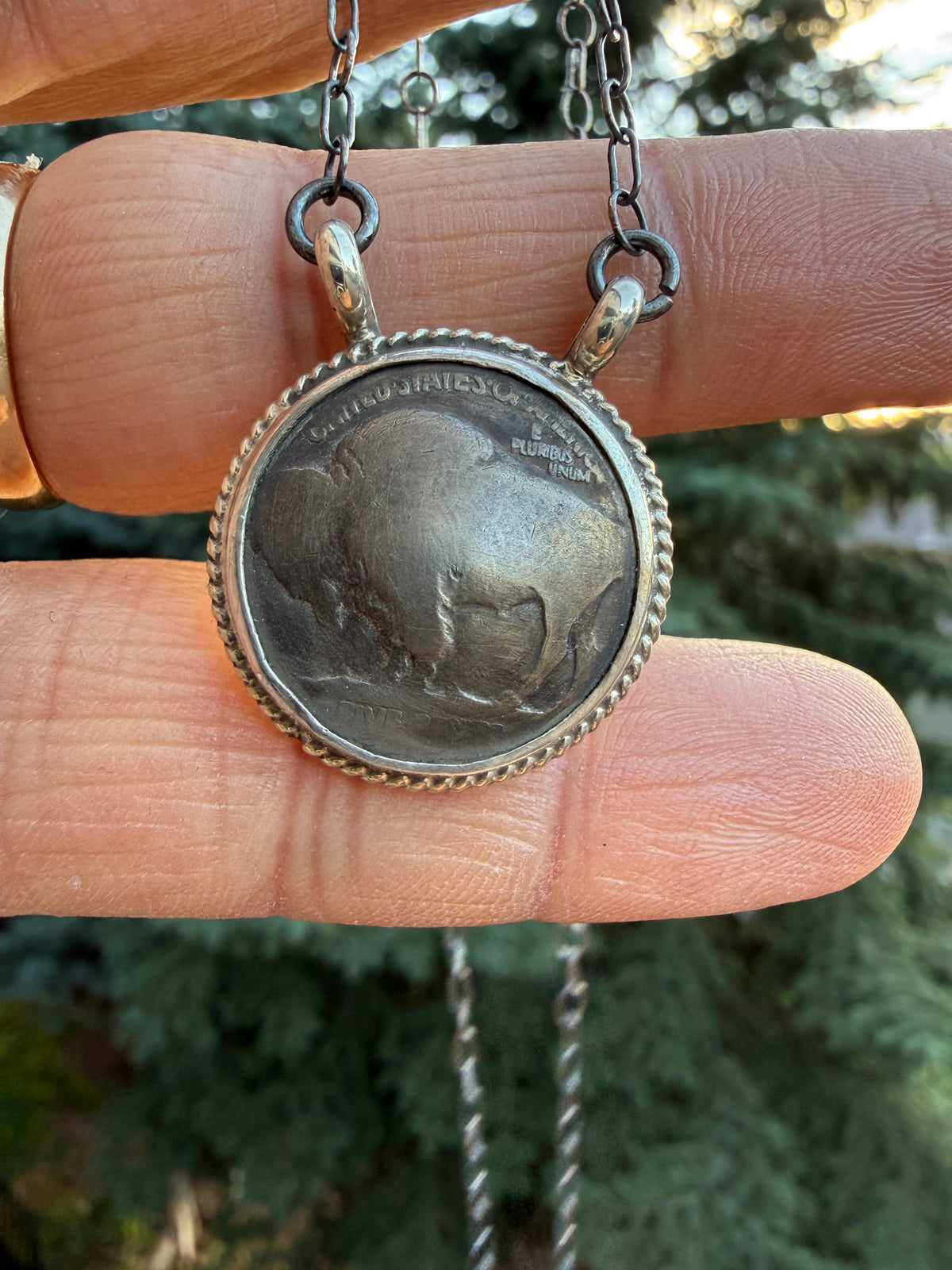 Keith Henry Buffalo Coin Necklace 18 inch