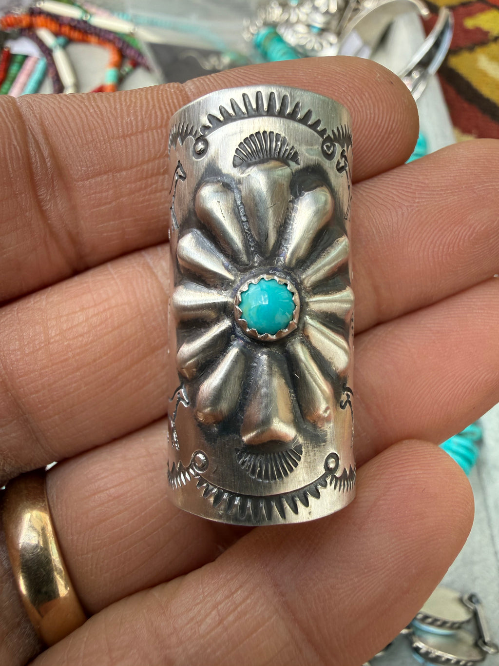 Joan Begay Navajo Turquoise Hair Ponytail Cuff