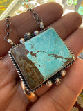 Myron Begay Navajo #8 Turquoise Necklace 18”