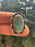 Freda Martinez Navajo Mine #8 Turquoise Ring Size 8.5