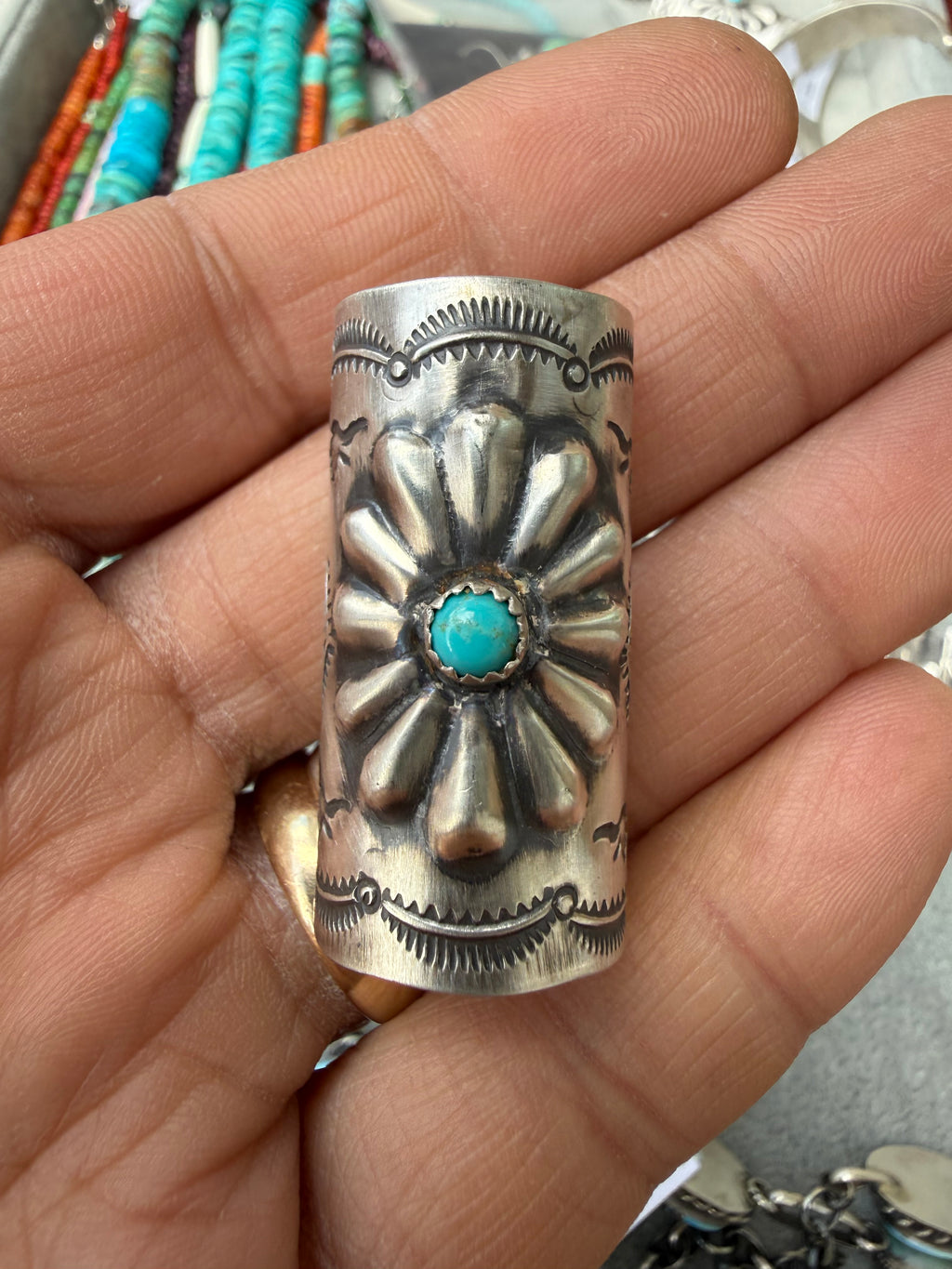 Joan Begay Navajo Turquoise Hair Ponytail Cuff