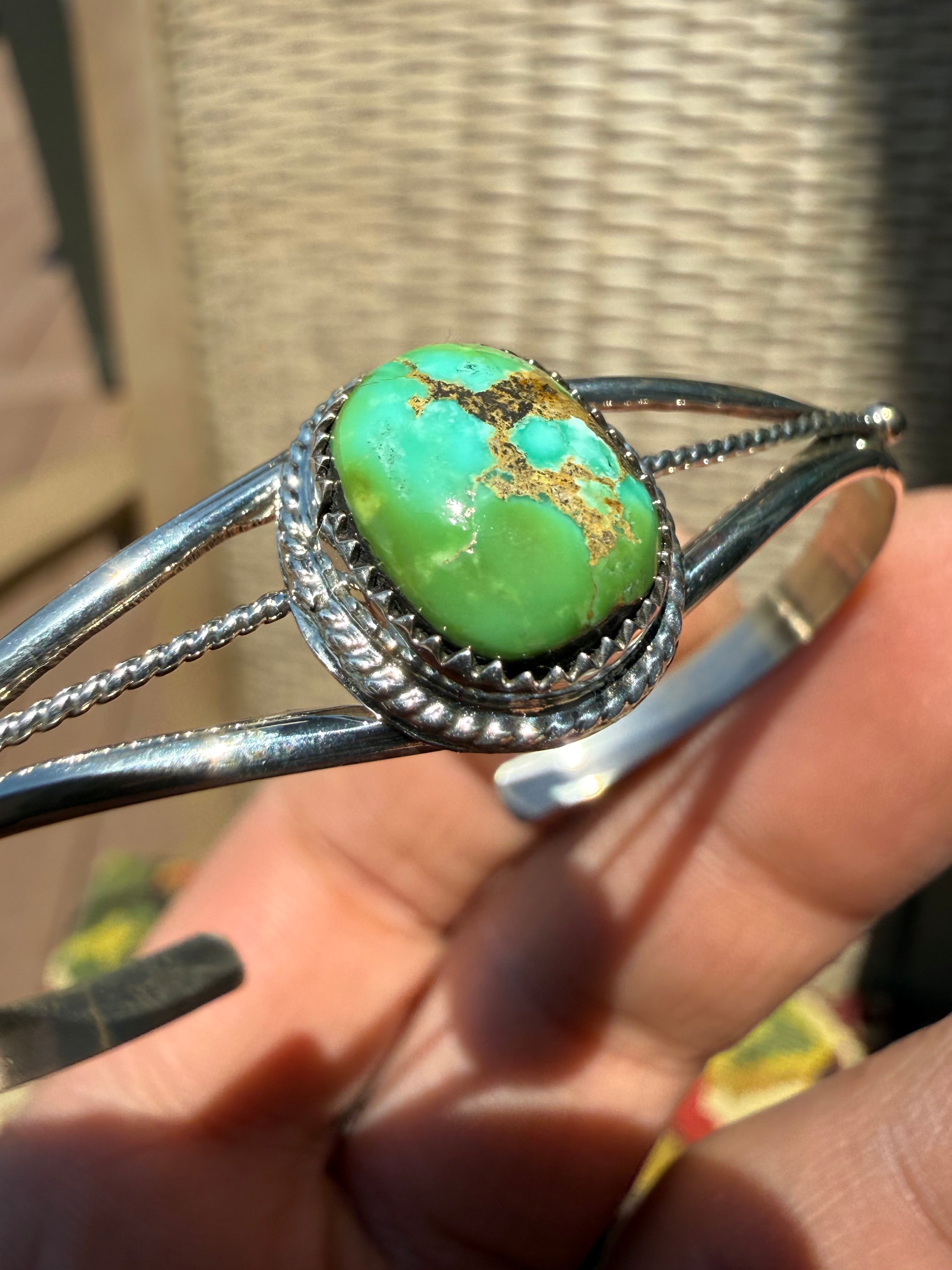 Keith Henry Navajo Sonoran Gold Turquoise Cuff SZ 6.5