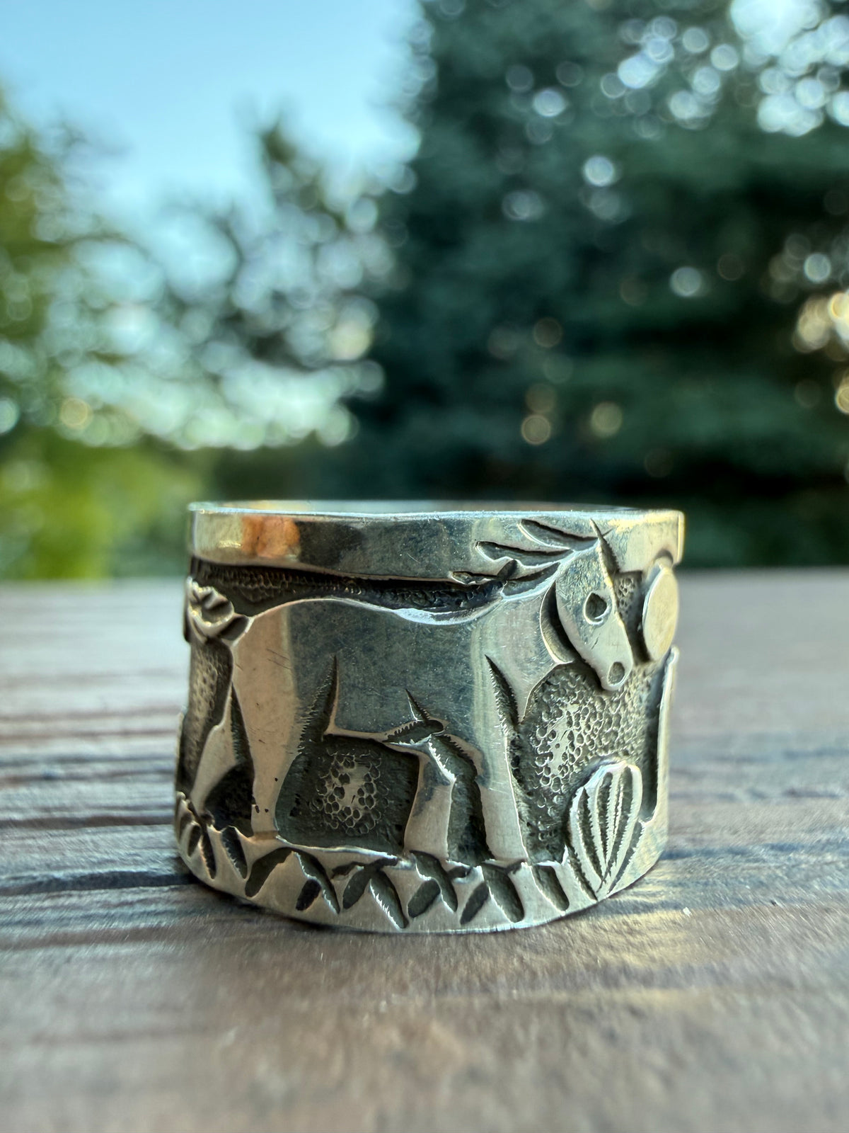 Loyd Becenti Handmade Navajo Horse Ring SZ 8
