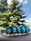 Russell Sam Navajo Kingman Turquoise Cuff Size 6.5