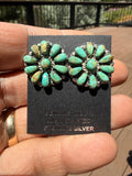 Juliana Williams Navajo Green Kingman Turquoise Cluster Earrings