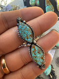 Johnny Dixon Navajo #8 Turquoise Ring SZ Adjustable