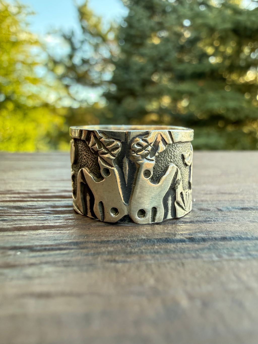 Loyd Becenti Handmade Navajo Horse Ring SZ 8.5