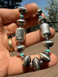Sharon Cooley Handmade Navajo Pearl Barrel Bracelet SZ 6.5