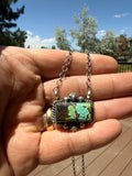Myron Begay Navajo Nevada Blackjack Turquoise Necklace 18”