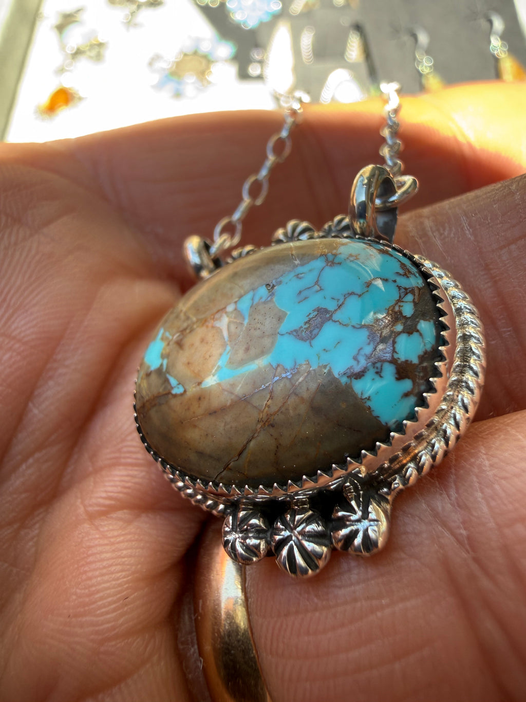 Keith Henry Navajo Royston Ribbon Turquoise Necklace 18”