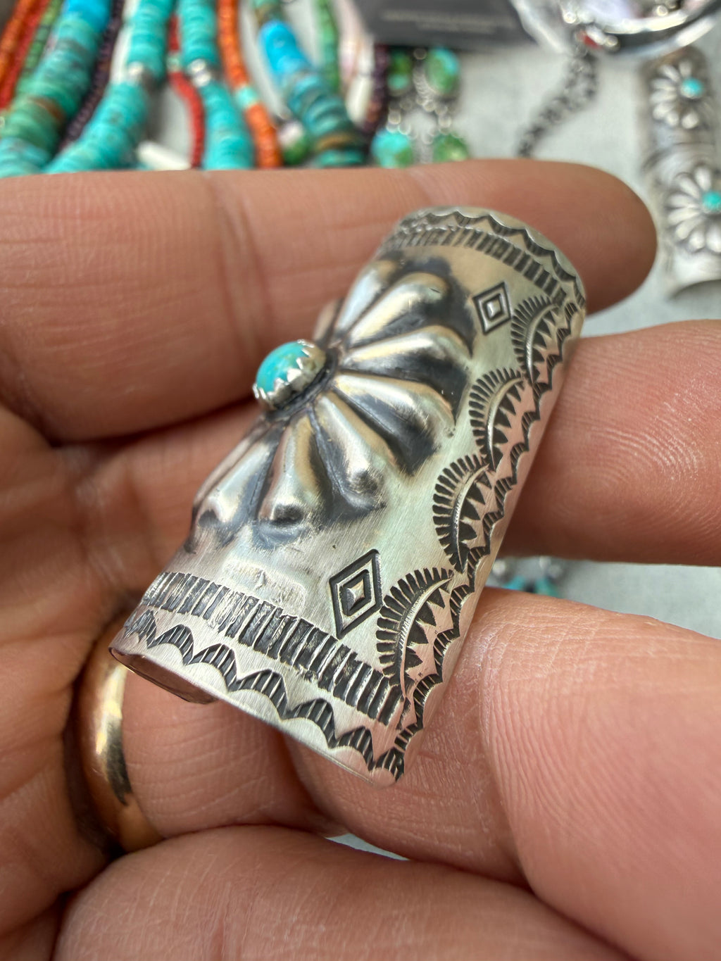 Joan Begay Navajo Turquoise Hair Ponytail Cuff