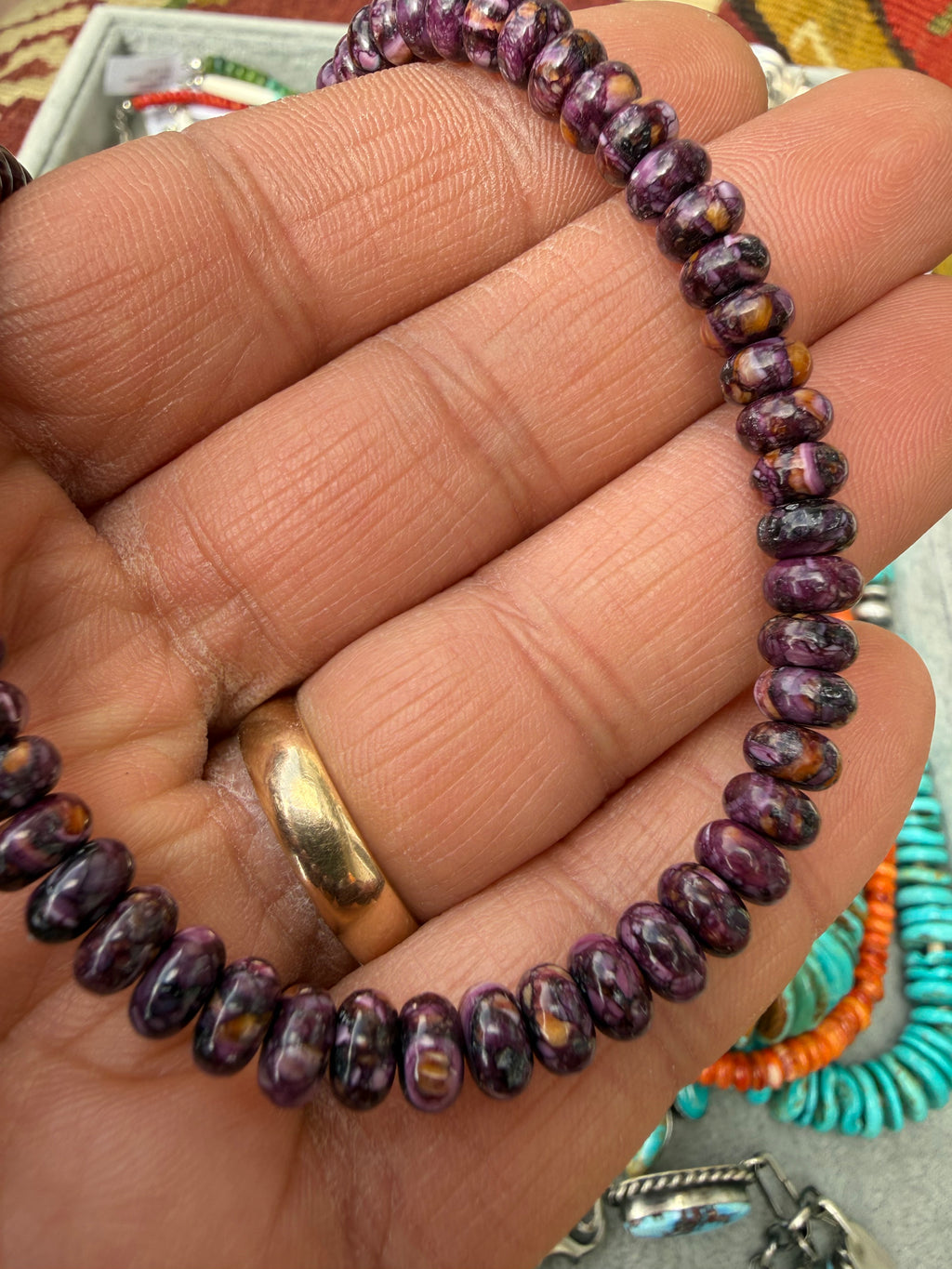 Tiffany Garcia Navajo Purple Spiny Oyster Necklace 18”